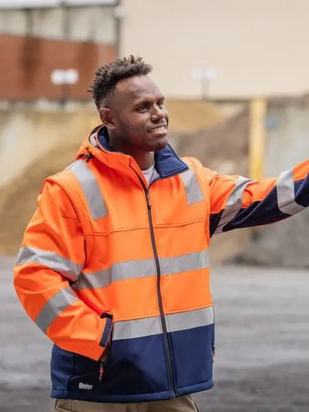 Bisley Taped Two Toned Hi Vis 3 in 1 Softshell Jacket BJ6078T - City Workwear